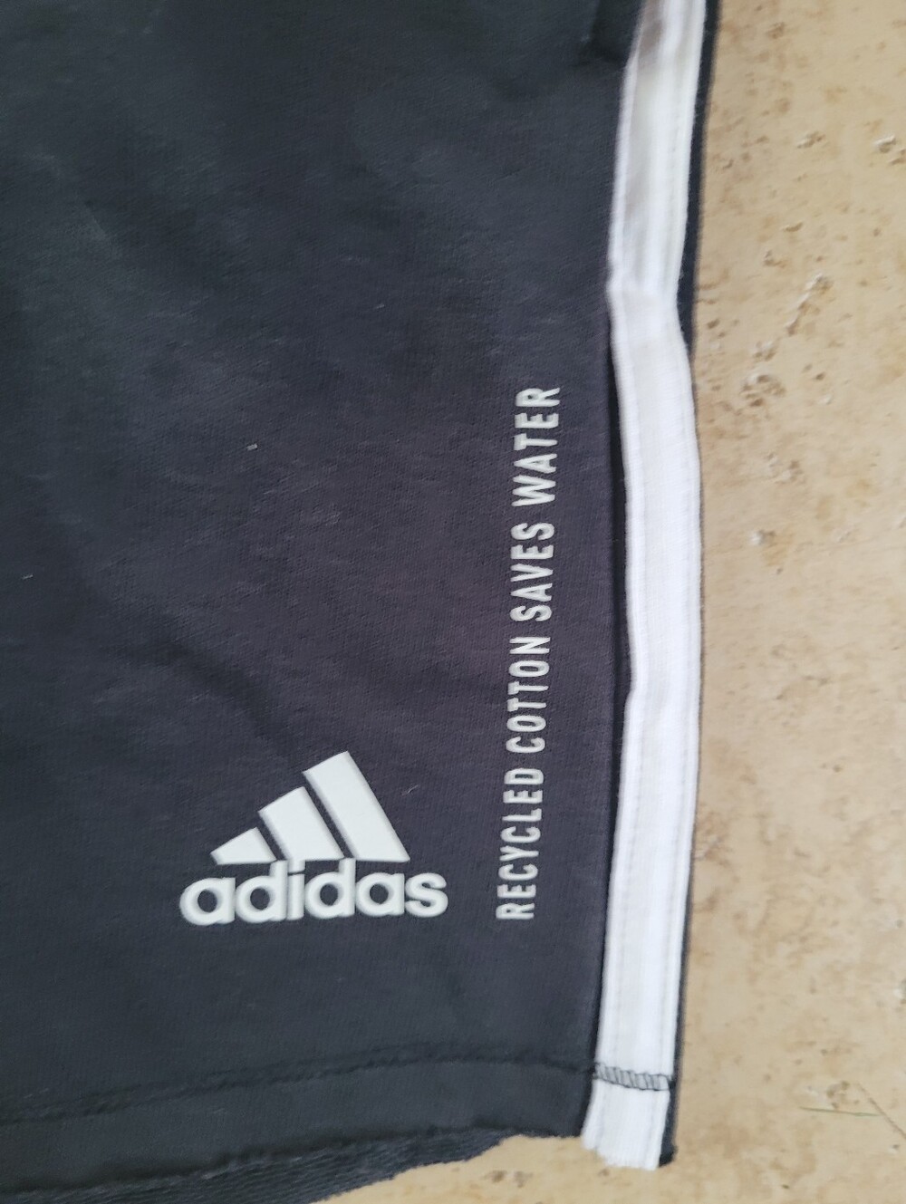 adidas Black Athletic Shorts with White 3-Stripes - Picture 3 of 5